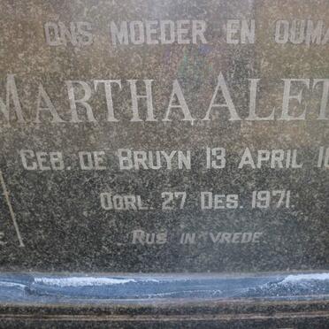 WALT Abraham, van der 1883-1947 &amp; Martha Aletta DE BRUYN 1887-1971