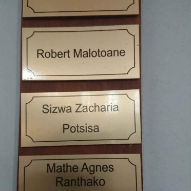 ZYL Elmarie, van :: MALOTOANE Robert :: POTSISA Sizwa Zacharia :: RANTHAKO Mathe Agnes 1975-2015