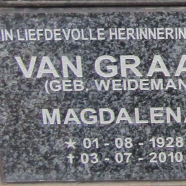 GRAAN Magdalena, van nee WEIDEMAN 1928-2010