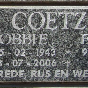 COETZEE Robbie 1943-2006 &amp; Ellen 1950-