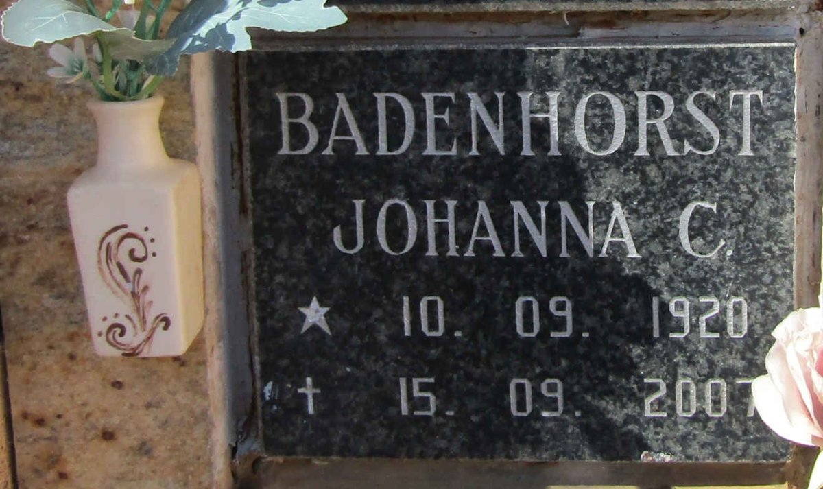 BADENHORST Johanna C. 1920-2007