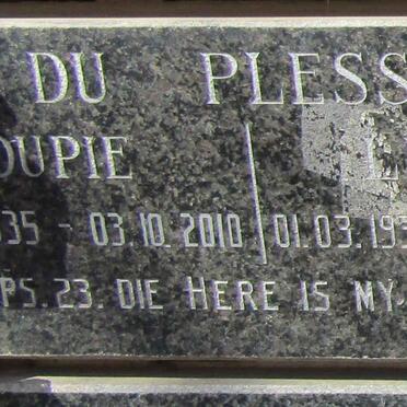 PLESSIS Duppie, du 1935-2010 &amp; Lulu 1934-2007