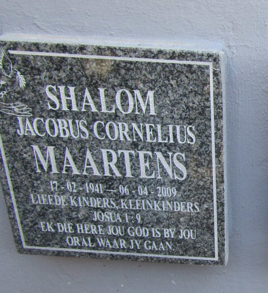 MAARTENS Jacobus Cornelius 1941-2009