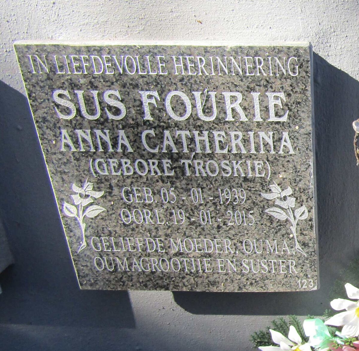 FOURIE Anna Catherina nee TROSKIE 1939-2015