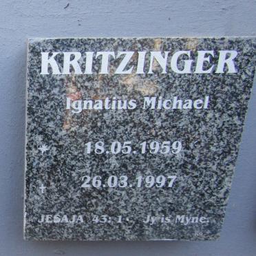 KRITZINGER Ignatius Michael 1959-1997