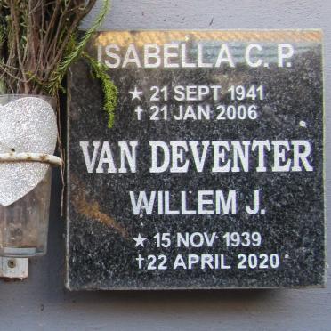 DEVENTER Willem J., van 1939-2020 &amp; Isabella C. P. 1941-2006