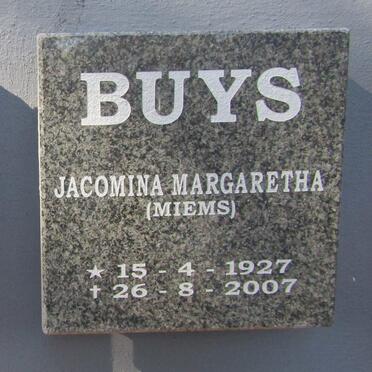 BUYS Jacomina Margaretha 1927-2007