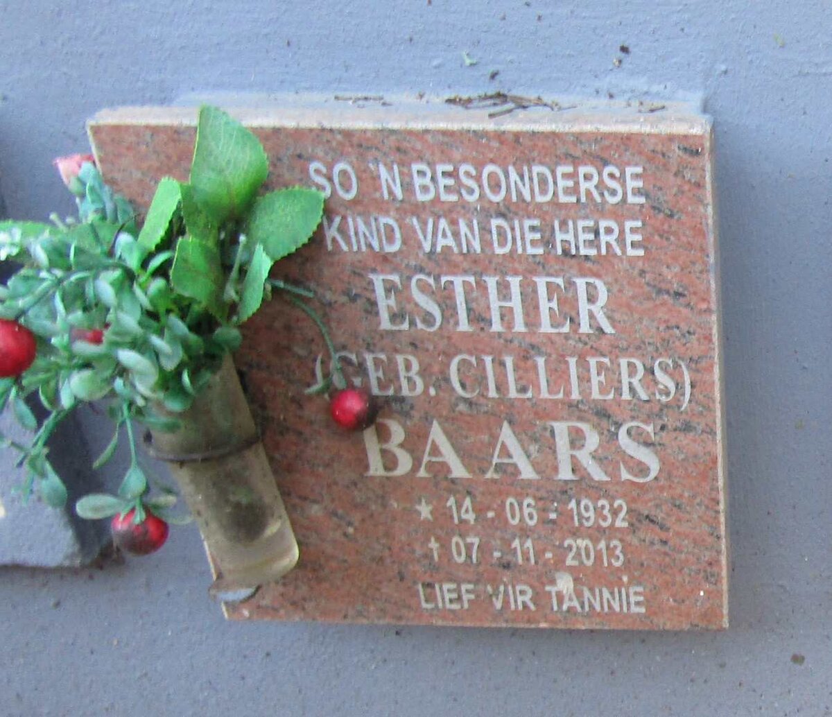 BAARS Esther nee CILLIERS 1932-2013