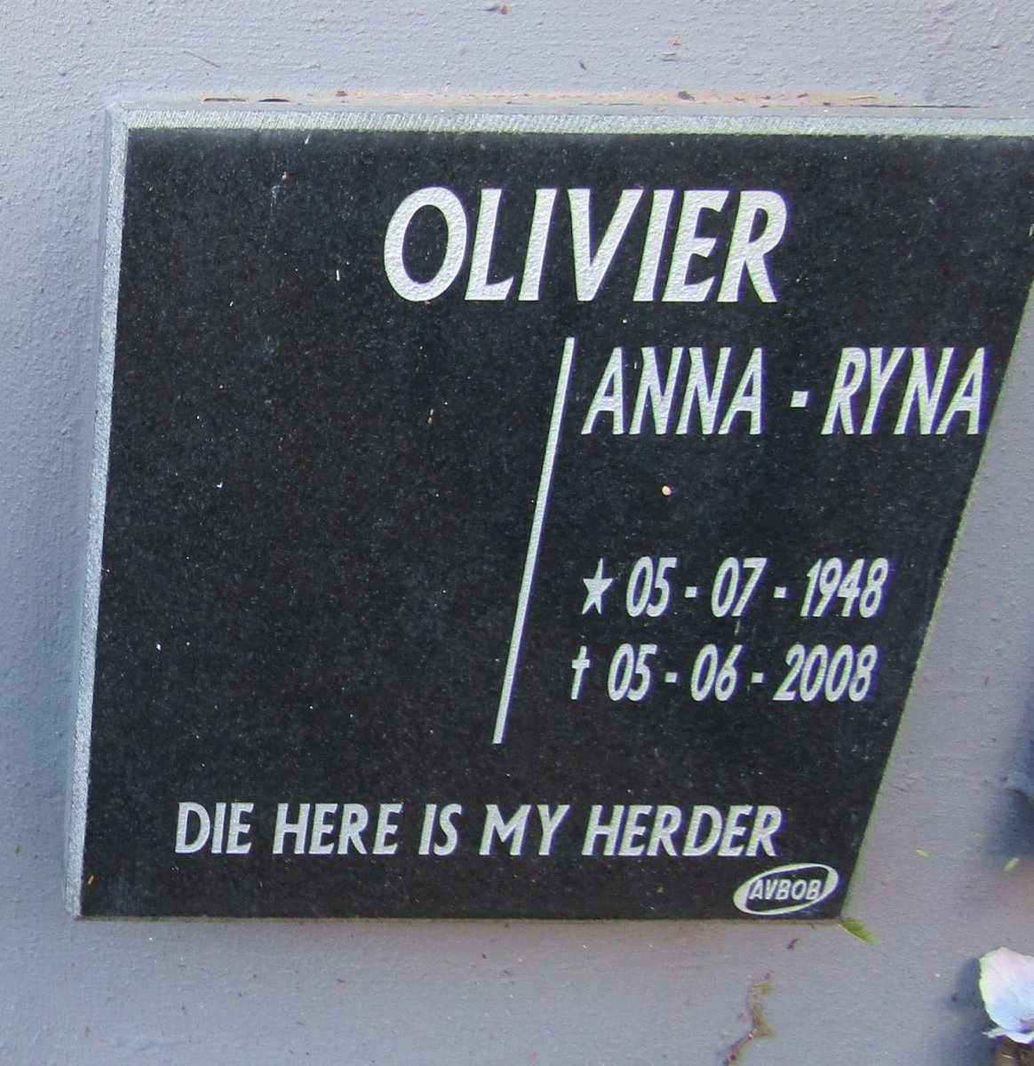 OLIVIER Anna-Ryna 1948-2008