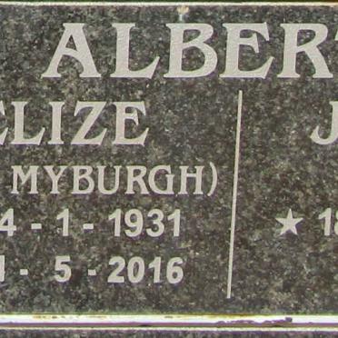 ALBERTS Johan 1938- & Elize MYBURGH 1931-2016
