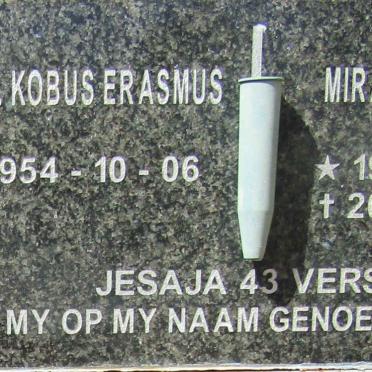 ERASMUS J.A.J. Kobus 1954 - & Miranda 1956-2009