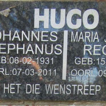 HUGO Johannes Stephanus 1931-2011 &amp; Maria Johanna Regina 1935-2017