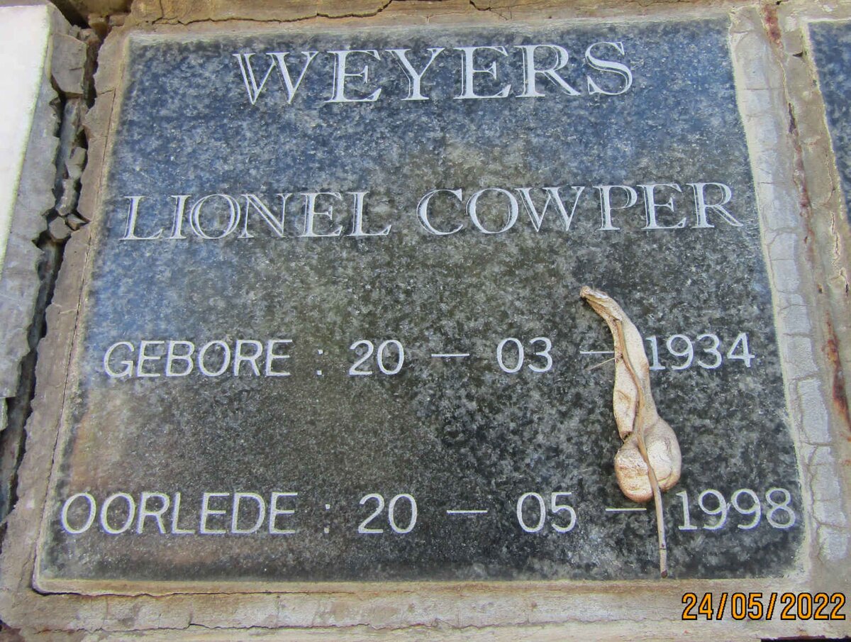WEYERS Lionel Cowper 1934-1998