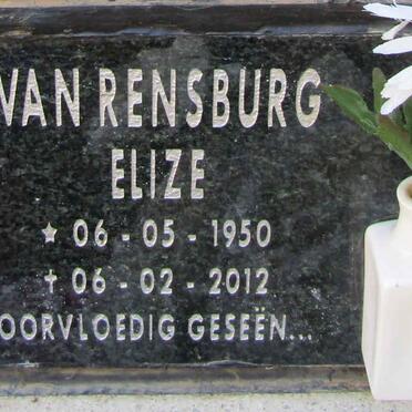 RENSBURG Elize, van 1950-2012