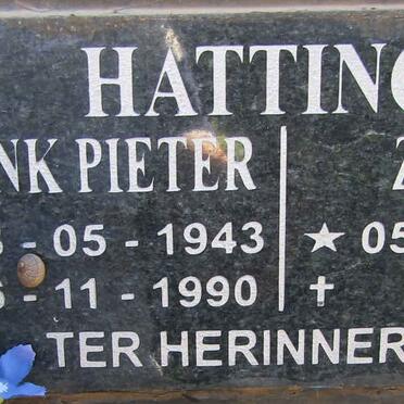 HATTINGH Frank Pieter 1943-1990 &amp; Zorada 1954-