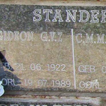 STANDER Gideon G.V.Z. 1922-1989 &amp; C.M.M. 1925-2019