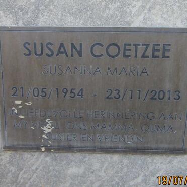 COETZEE Susanna Maria 1954-2013