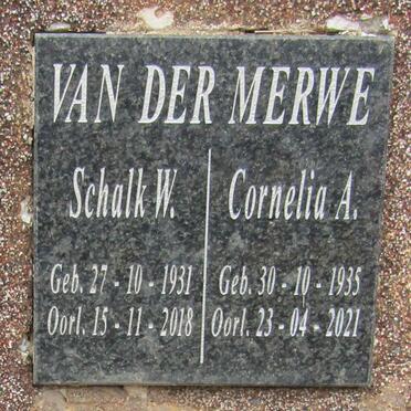 MERWE Schalk W., van der 1931-2018 &amp; Cornelia A. 1935-2021