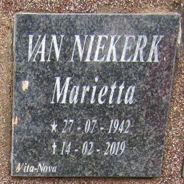 NIEKERK Marietta, van 1942-2019