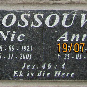 ROSSOUW Nic 1923-2003 &amp;  Anna 1926-2022