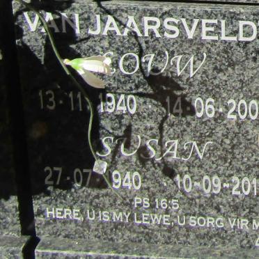 JAARSVELDT Louw, van 1940-2008 &amp; Susan 1940-2010