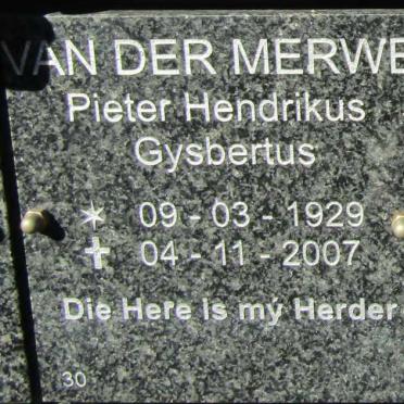 MERWE Pieter Hendrikus Gysbertus, van der 1929-2007
