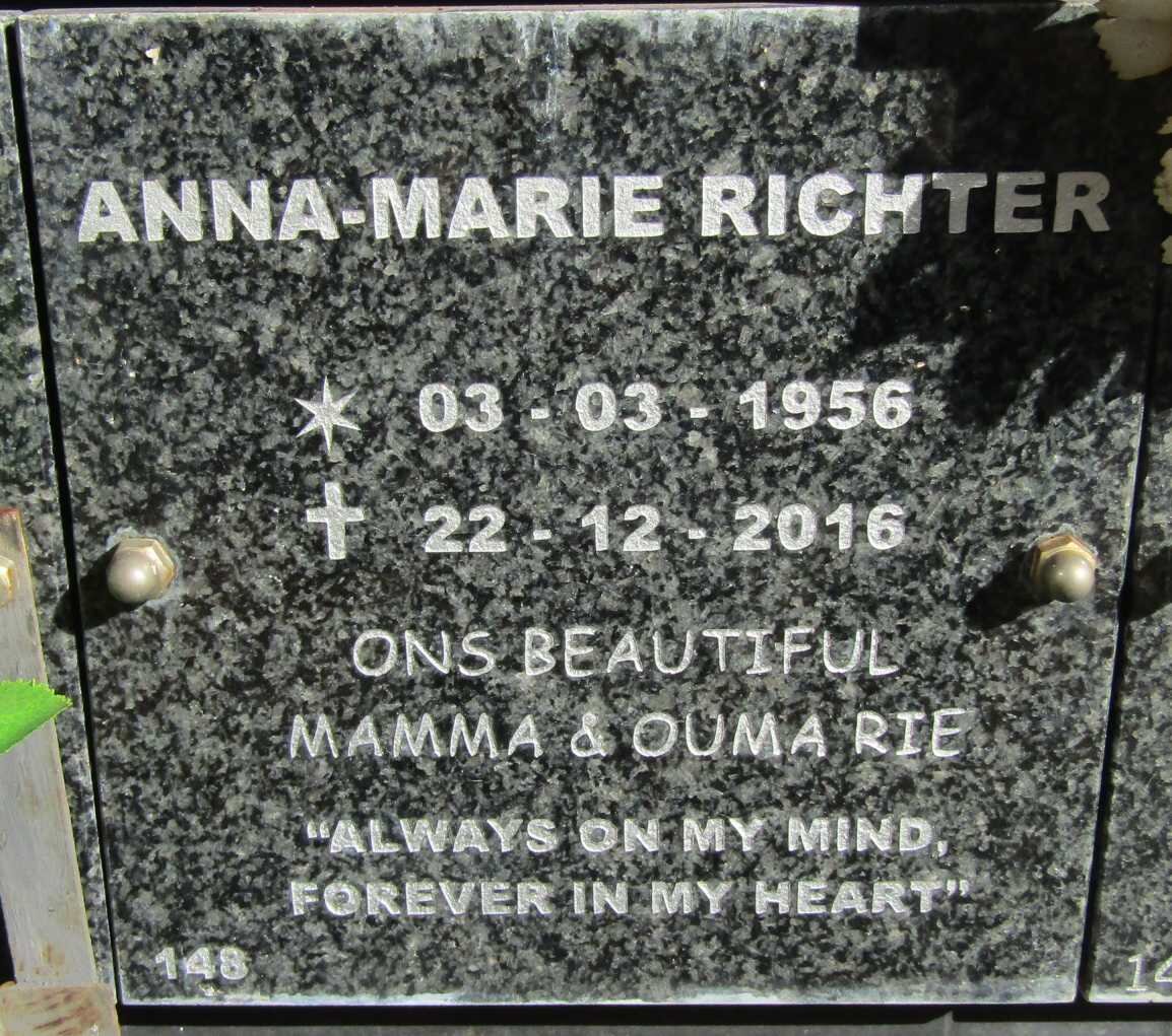 RICHTER Anna-Marie 1956-2016