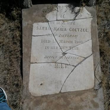 COETZEE Sarah Maria neé ZIETSMAN -1900