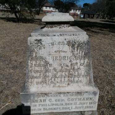 DIEDRICHSEN Carl 1835-1889 &amp; Sarah C. COYMANN 1837-1892