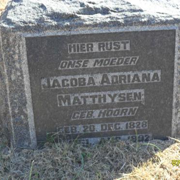 MATTHYSEN Jacoba Adriana nee HOORN 1828-1892