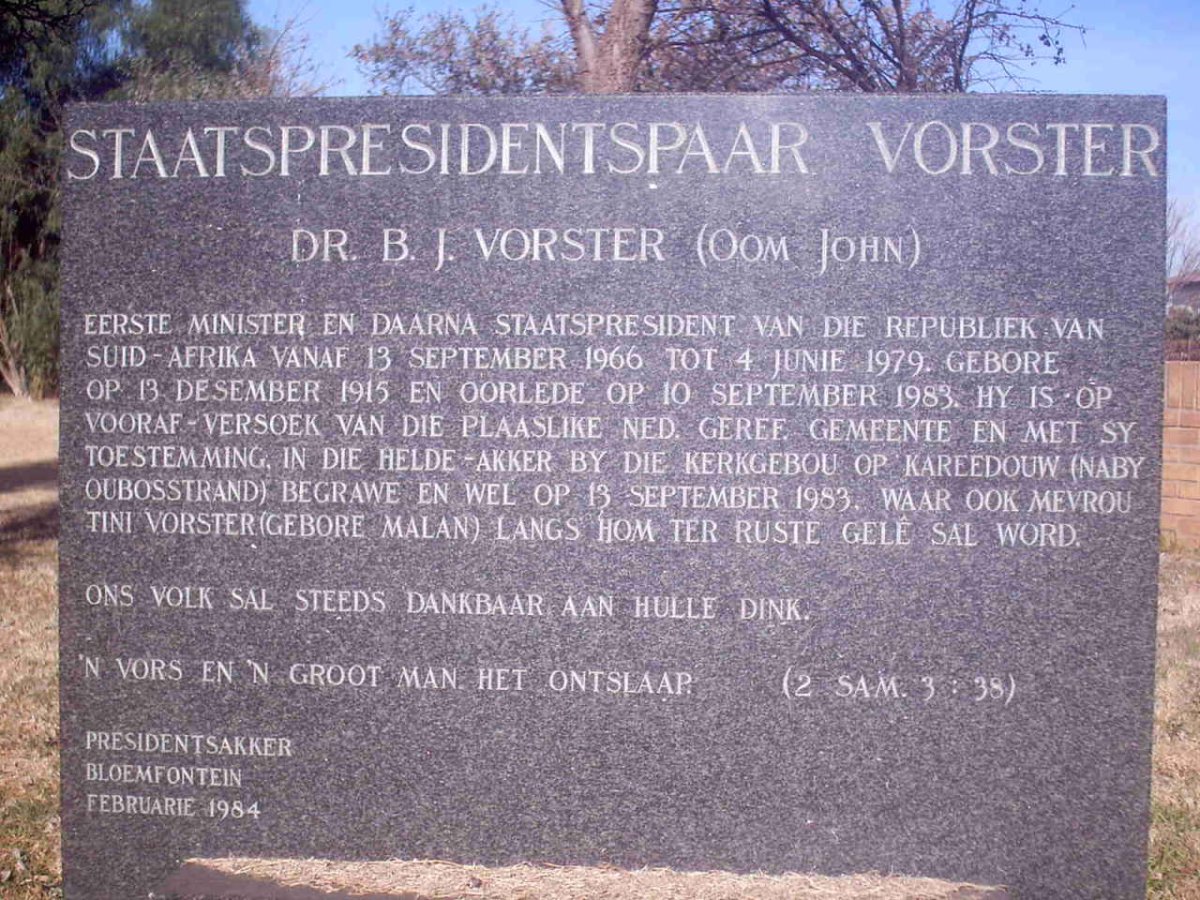 VORSTER B.J.  1915-1983