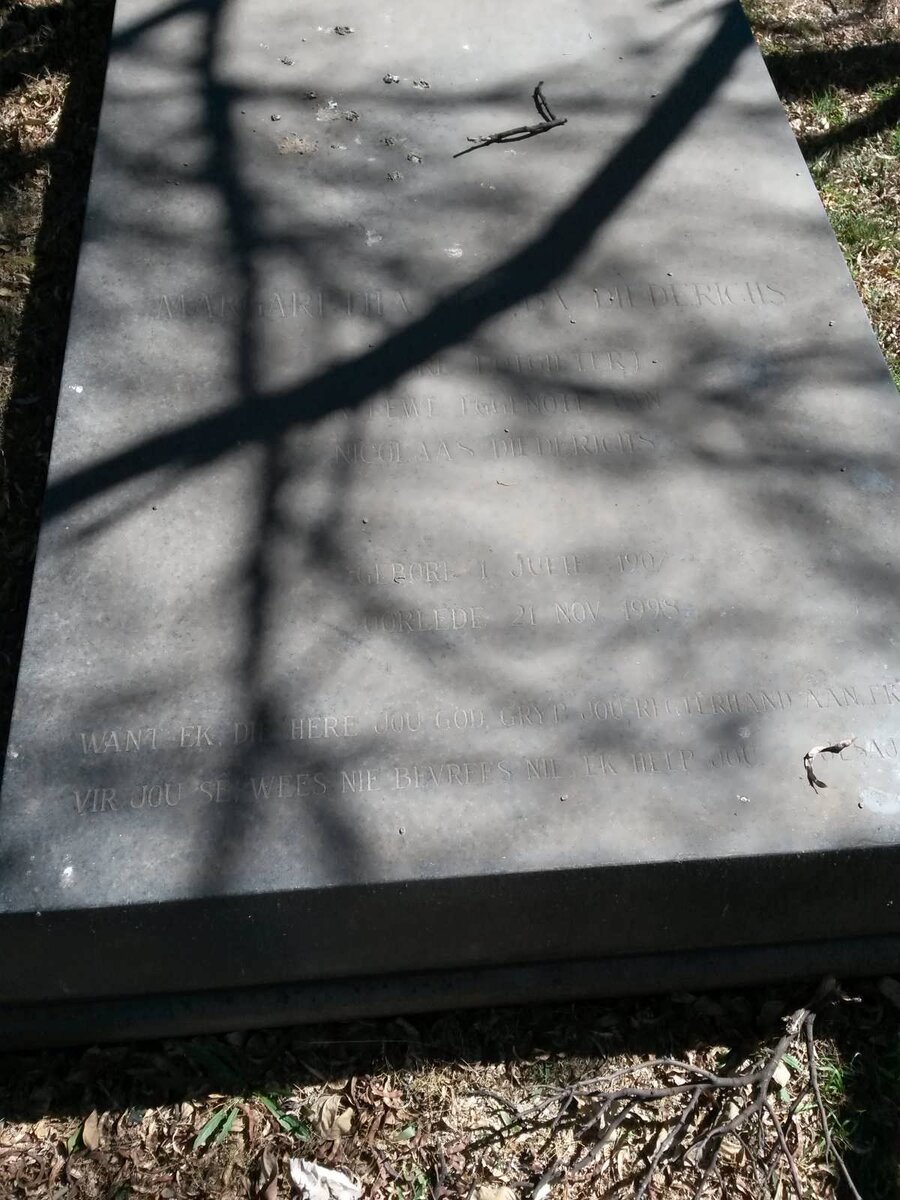 DIEDERICHS Margaretha nee POTGIETER 1907-1998