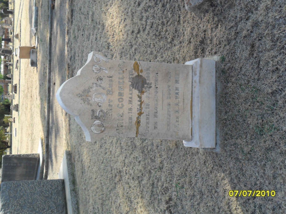 RIET Arrie Cornelius, van 1878-1895