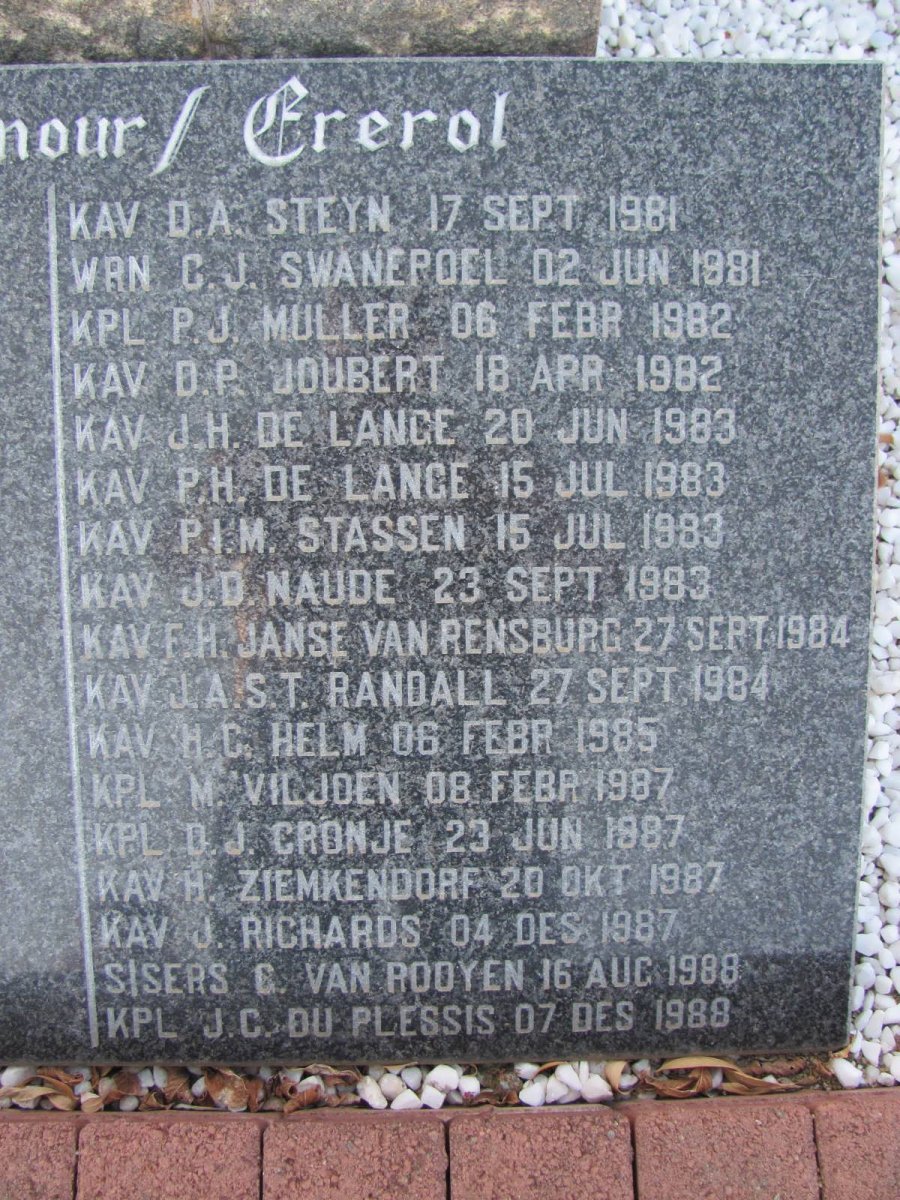 7. Memorial Plaque with list of names