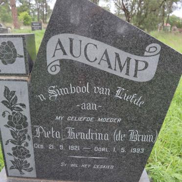 AUCAMP Pieta Hendrina nee DE BRUIN 1921-1993