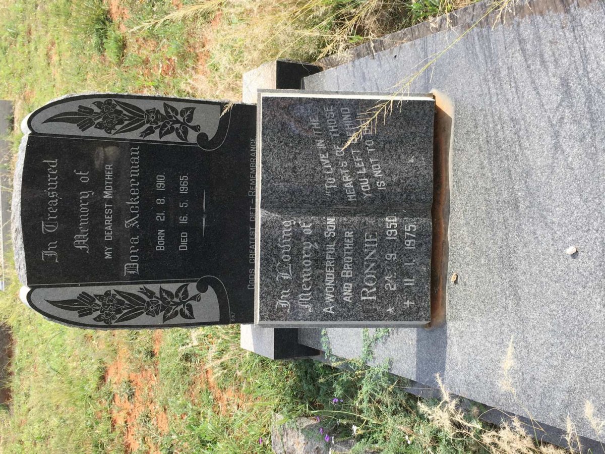 ACKERMAN Dora 1910-1965 :: ACKERMAN Ronnie 1950-1975