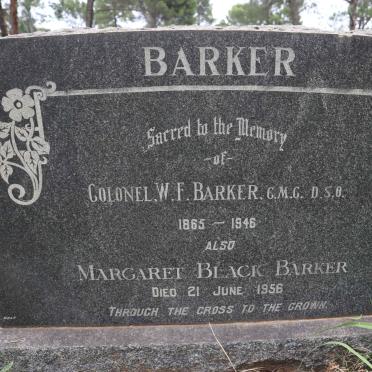 BARKER W.F. 1865-1946 &amp; Margaret BLACK -1956