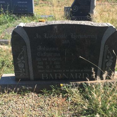 BARNARD Johanna Catharina nee VAN DEVENTER 1900-1965
