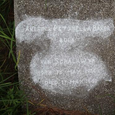 BAKER Andrina Petonella nee VAN SCHALKWYK 1914-1948