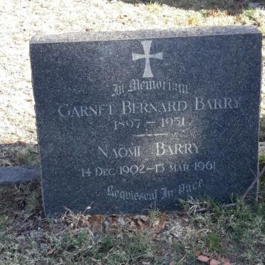 BARRY Garnet Bernard 1897-1951 &amp; Naomi 1902-1961