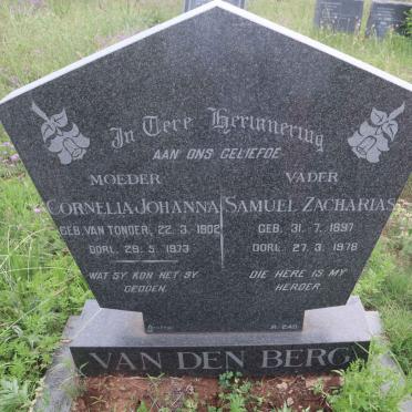 BERG Samuel Zacharias, van den 1897-1978 &amp; Cornelia Johanna VAN TONDER 1902-1973