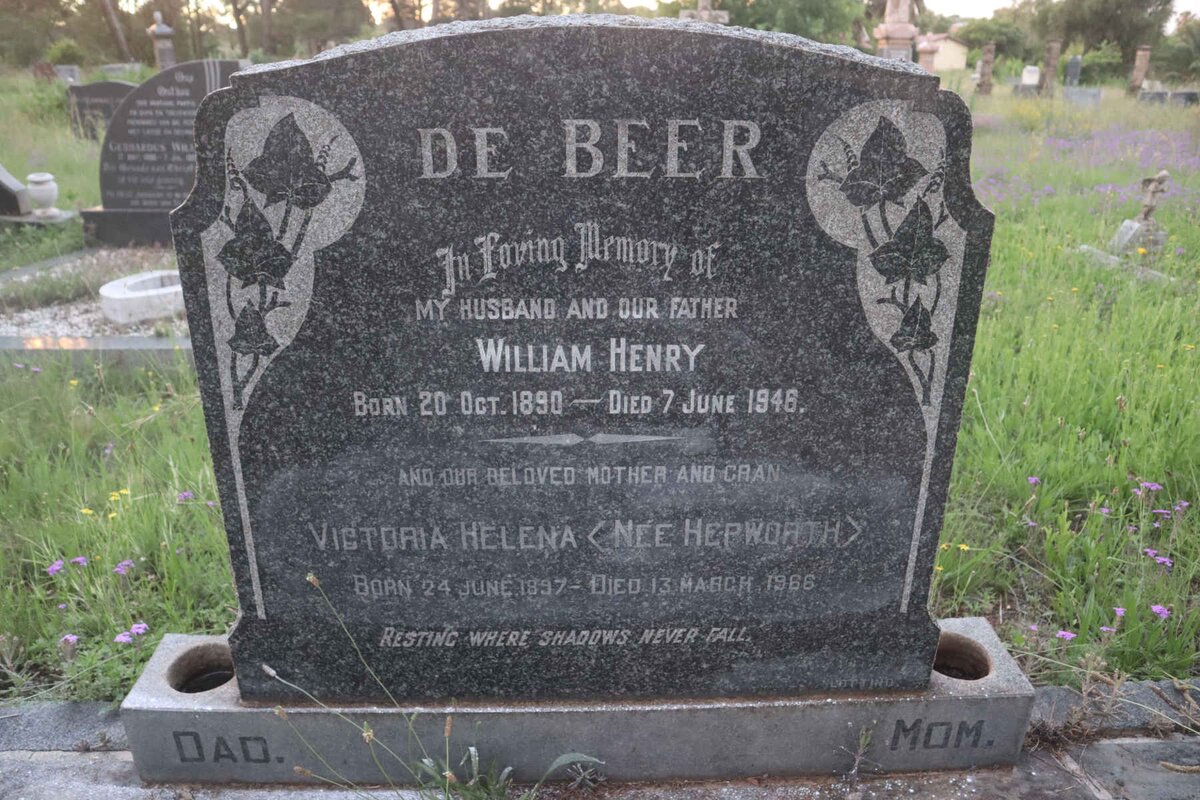 BEER William Henry, de 1890-1948 &amp; Victoria Helena HEPWORTH 1897-1966