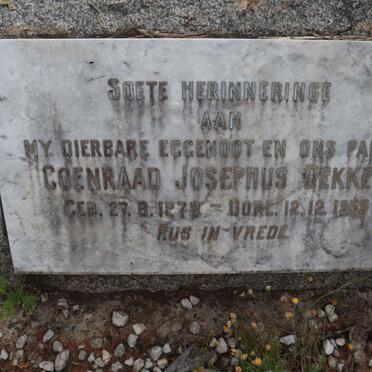 BEKKER Coenraad Josephus 1878-1955