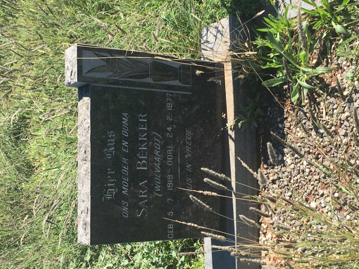 BEKKER Sara nee WOLVAARDT 1919-1977