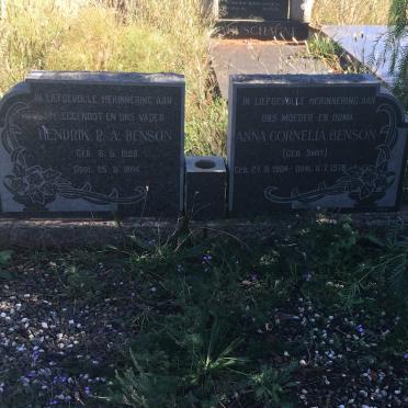BENSON Hendrik P.A. 1896-1964 &amp; Anna Cornelia SMIT 1904-1978