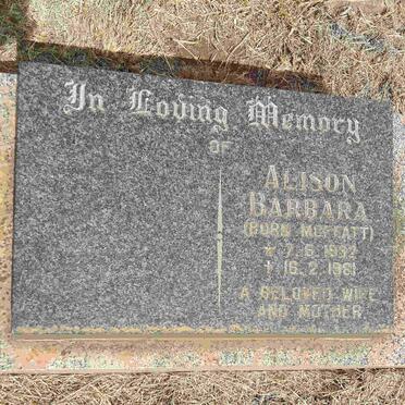 BOLT Alison Barbara nee MOFFATT 1932-1981