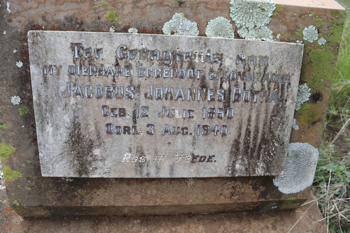 BOTHA Jacobus Johannes 1850-1940