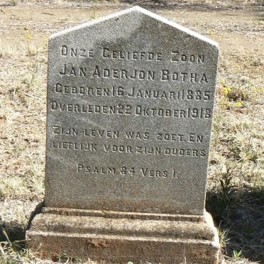 BOTHA Jan Aderjon 1885-1918