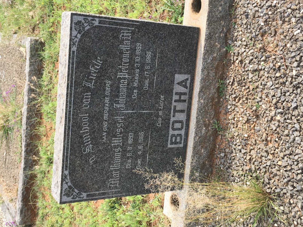 BOTHA Marthinus Wessel 1893-1965 &amp; Johanna Petronella M. MARAIS 1899-1966