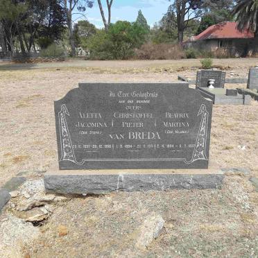 BREDA Christoffel Pieter, van 1884-1971 &amp; Beatrix Martina VILJOEN 1894-1937 :: VAN BREDA Aletta Jacomina nee STEYN 1897-1956